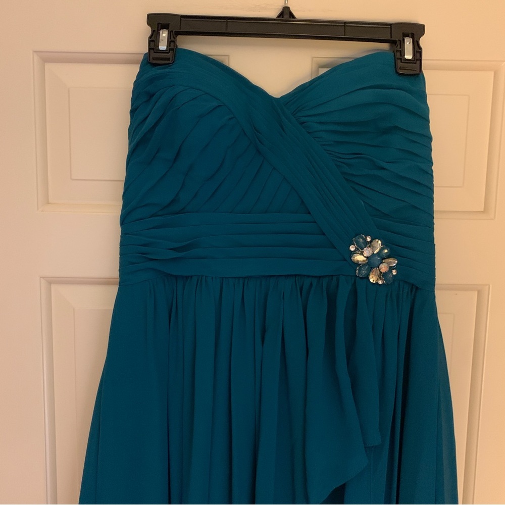 MAY QUEEN BLUE/GREEN FORMAL DRESS STRAPLESS